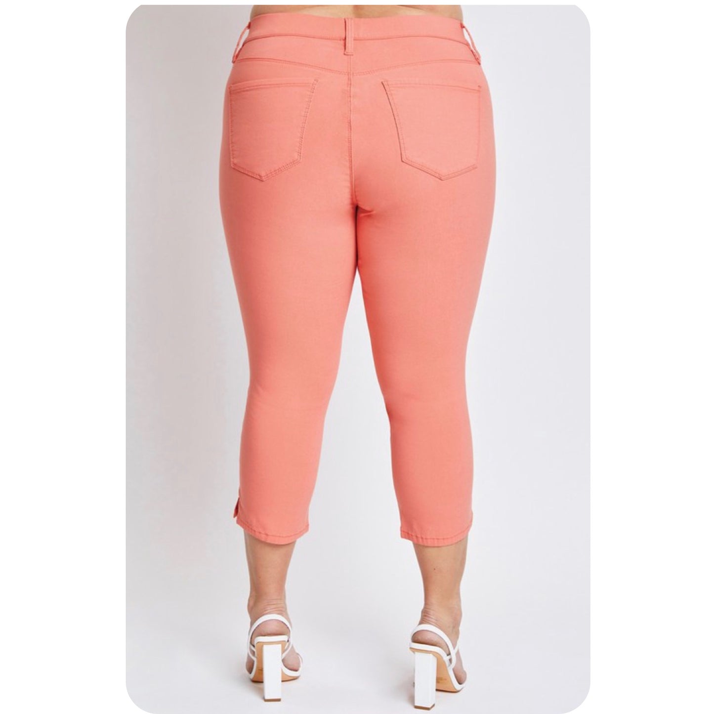 Hello Beautiful~PLUS SIZE Hyperstretch Pop of Color Capris