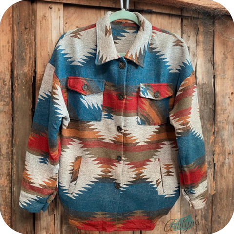 Hello Beautiful! Michelle W Women’s Tribal-Aztec Print Jacket with Side Pockets