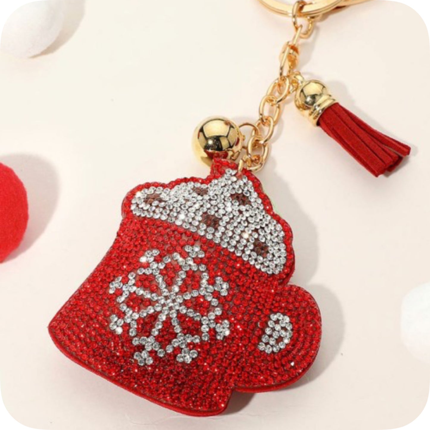 Adorable Puffy Rhinestone Keychain-Purse Charm-Backpack Charm