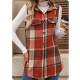 Stepping’ into Style Plaid Flannel Vests-Tops