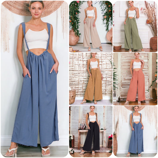 Zenana Tie Back Suspender Jumpsuit-Romper