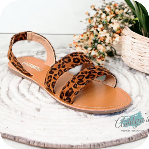 CRAZY CLOSEOUT! Cute Double Wrap Back Strap Sandals - Leopard