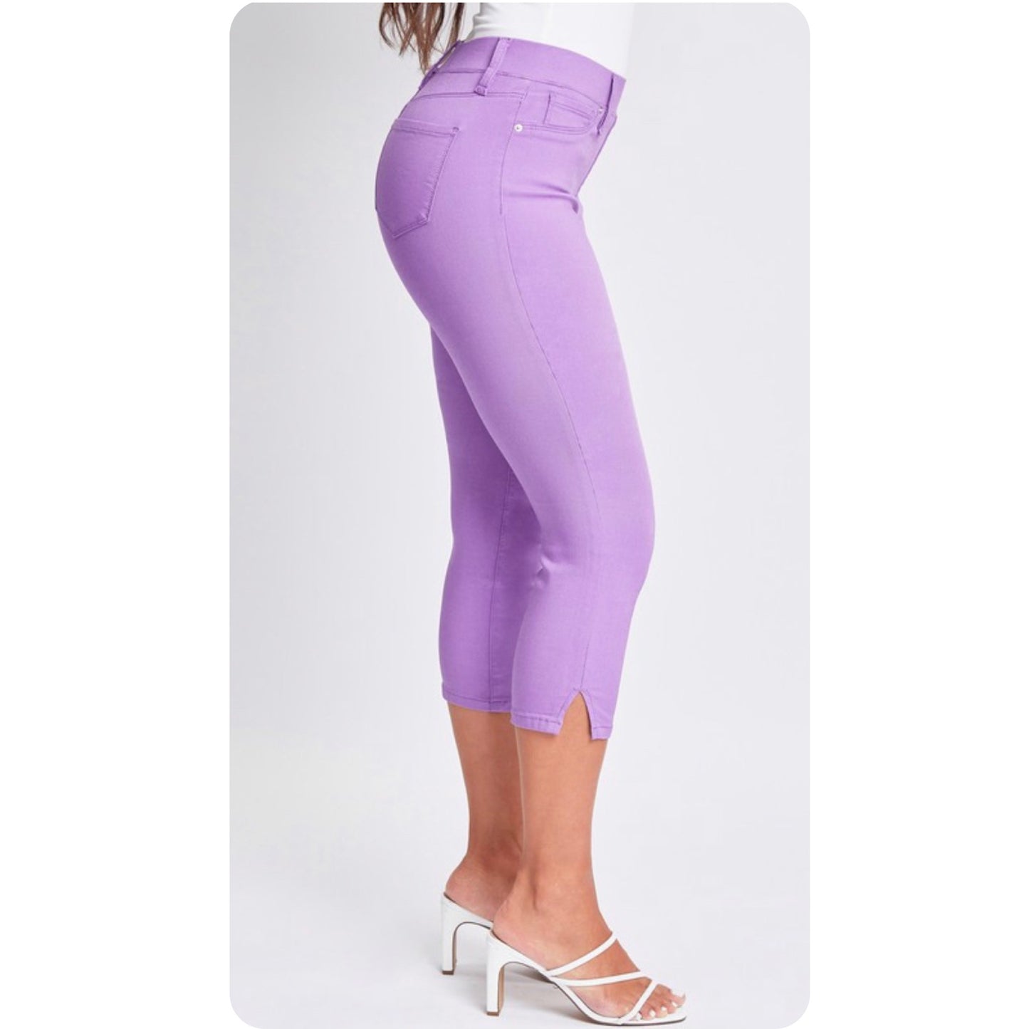 Hello Beautiful~Hyperstretch Pop of Color Capris-6 colors