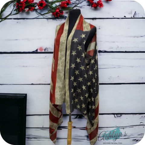 "American Pride" Rustic American Flag Kimono
