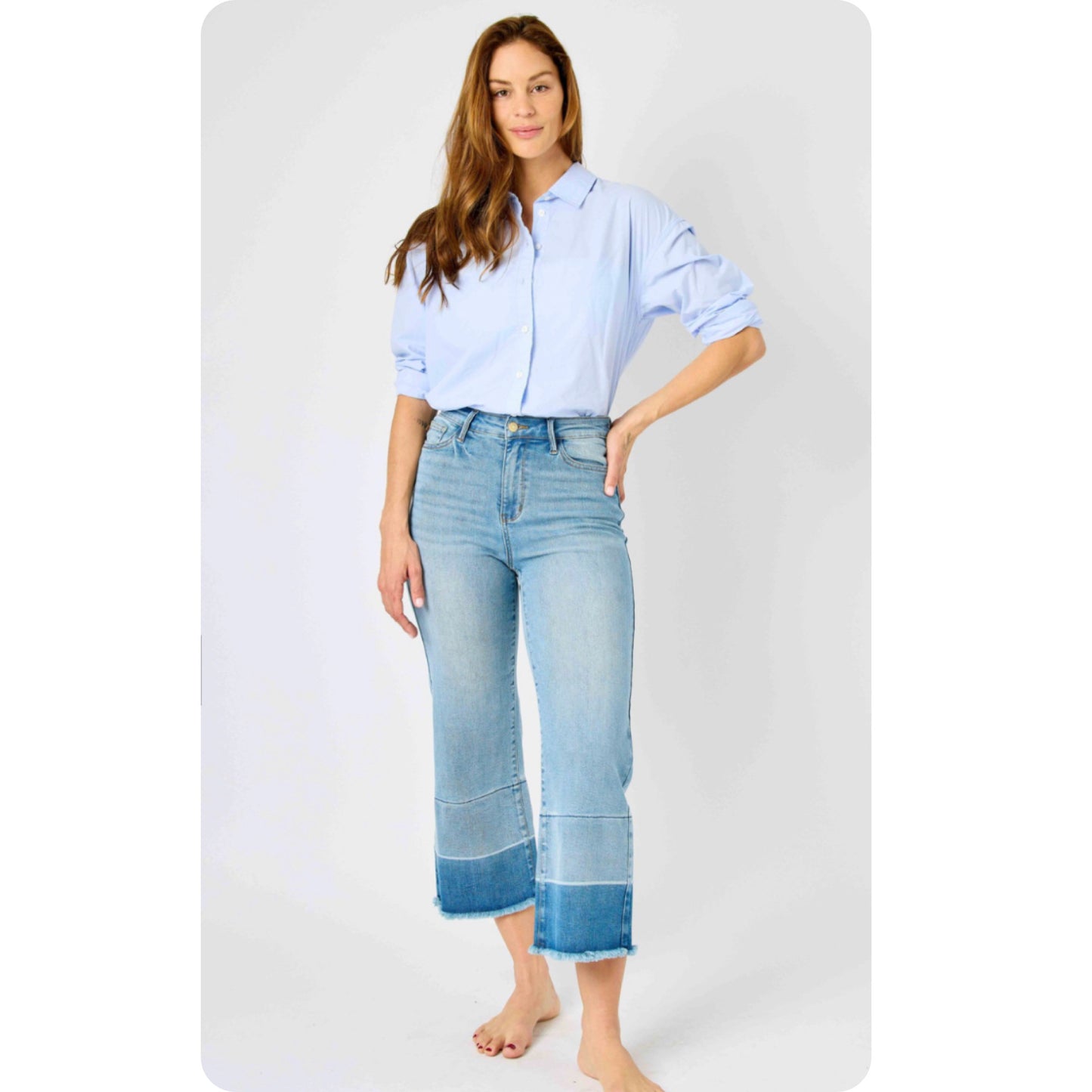JUDY BLUE PLUS SIZE HIGH WAIST RELEASE HEM JEANS