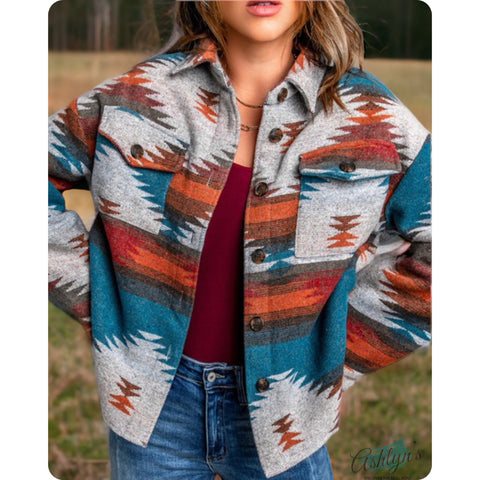 Hello Beautiful! Michelle W Women’s Tribal-Aztec Print Jacket