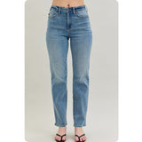 JUDY BLUE High Waist Classic Straight Leg Jeans-Stretchy Comfort