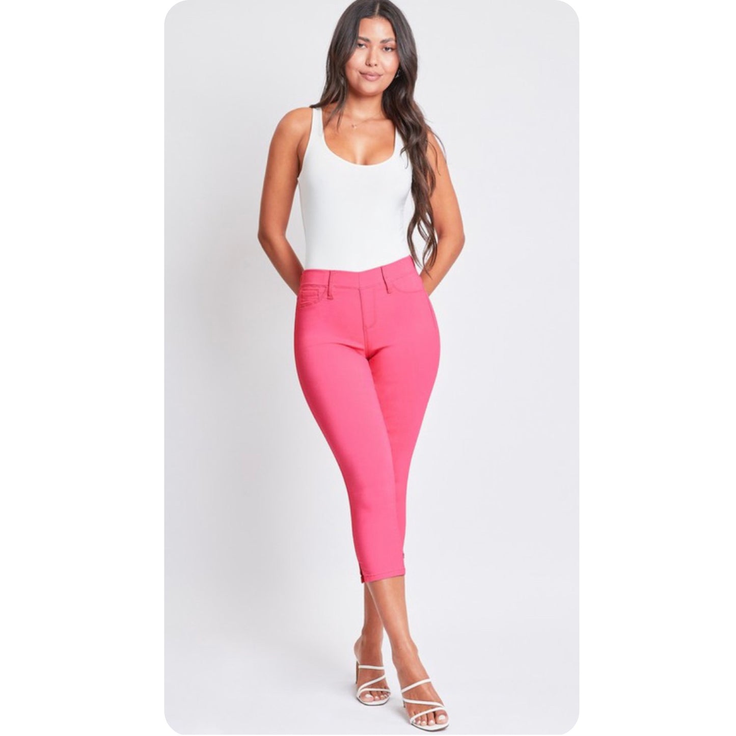 Hello Beautiful~Hyperstretch Pop of Color Capris-6 colors