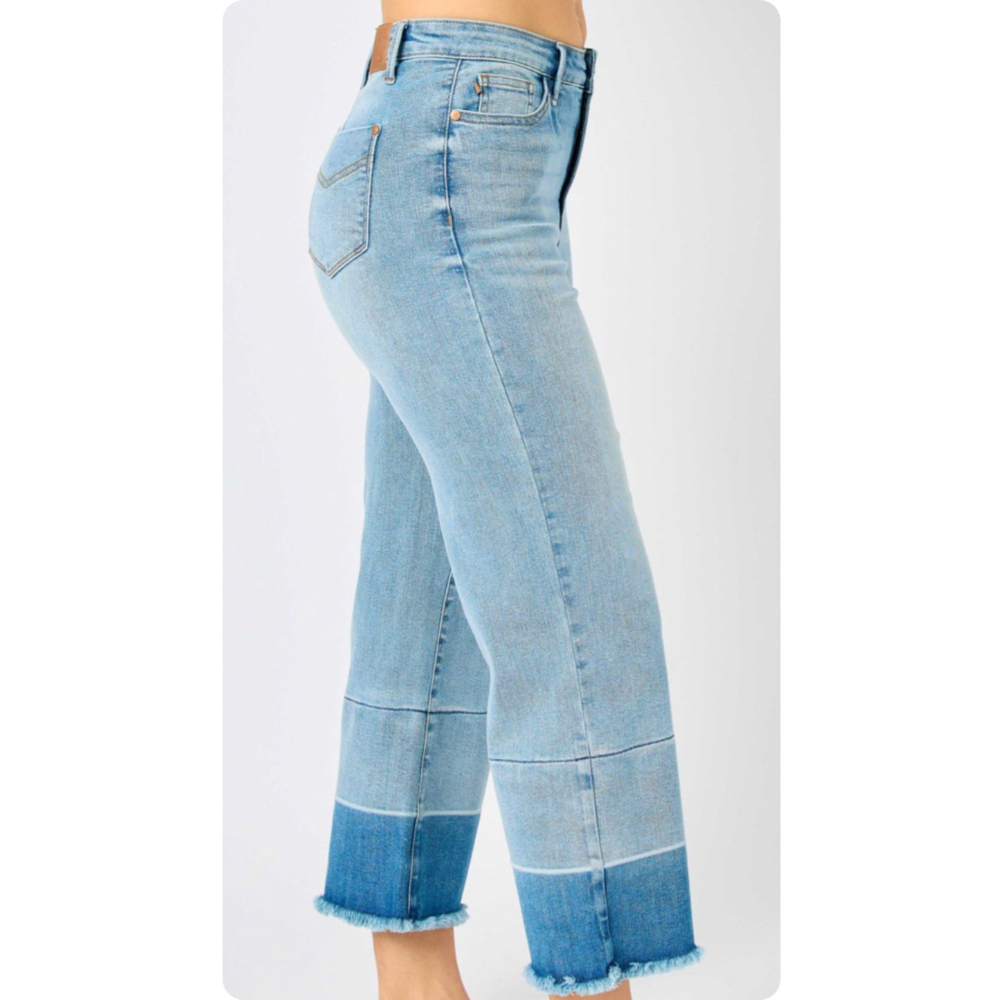 JUDY BLUE PLUS SIZE HIGH WAIST RELEASE HEM JEANS