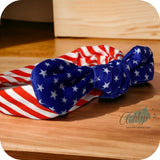 American Pride Bow Tie American Flag Headband