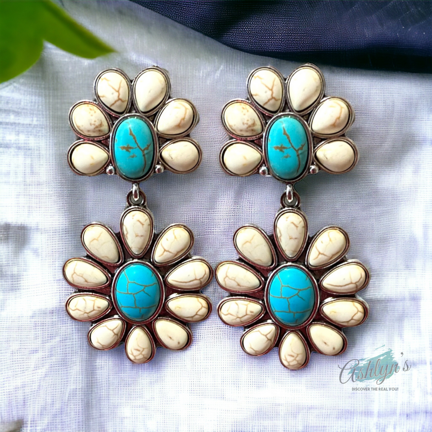 Western Iconic White Turquoise Stone Earrings