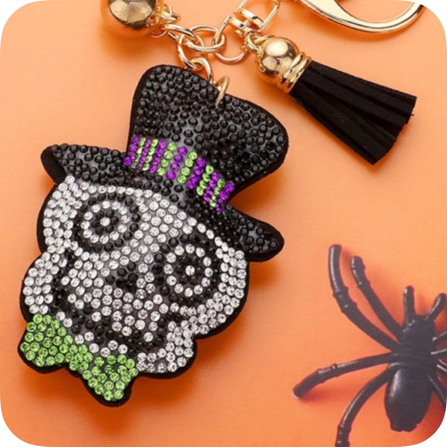Adorable Puffy Rhinestone Keychain-Purse Charm-Backpack Charm