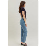JUDY BLUE High Waist Classic Straight Leg Jeans-Stretchy Comfort