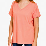 Zenana Casually Classic V Neck Tunic Tops