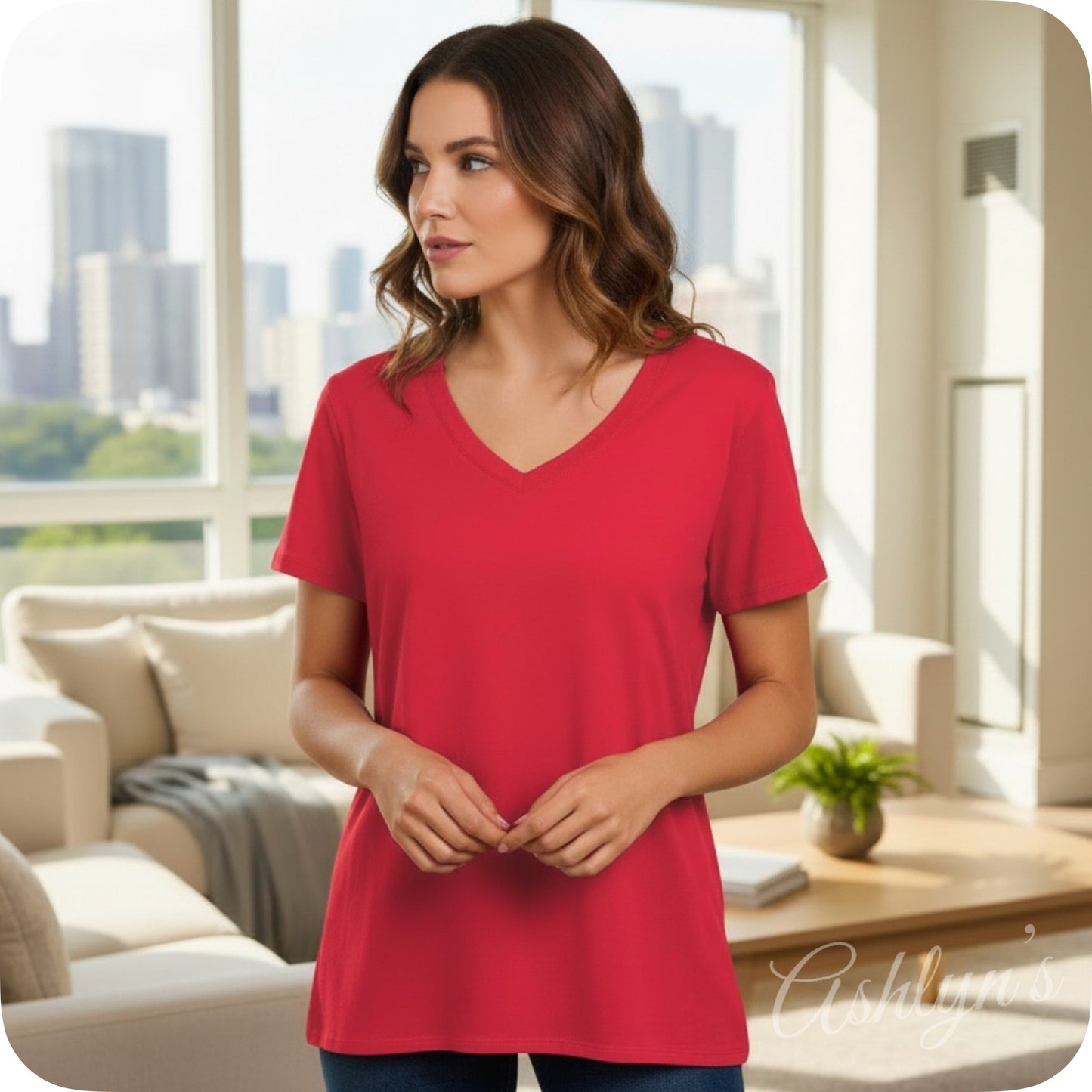 Zenana Casually Classic V Neck Tunic Tops