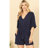 Ashlyn’s Classy and Sassy V Neck Bell Sleeve Romper