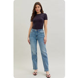 JUDY BLUE High Waist Classic Straight Leg Jeans-Stretchy Comfort