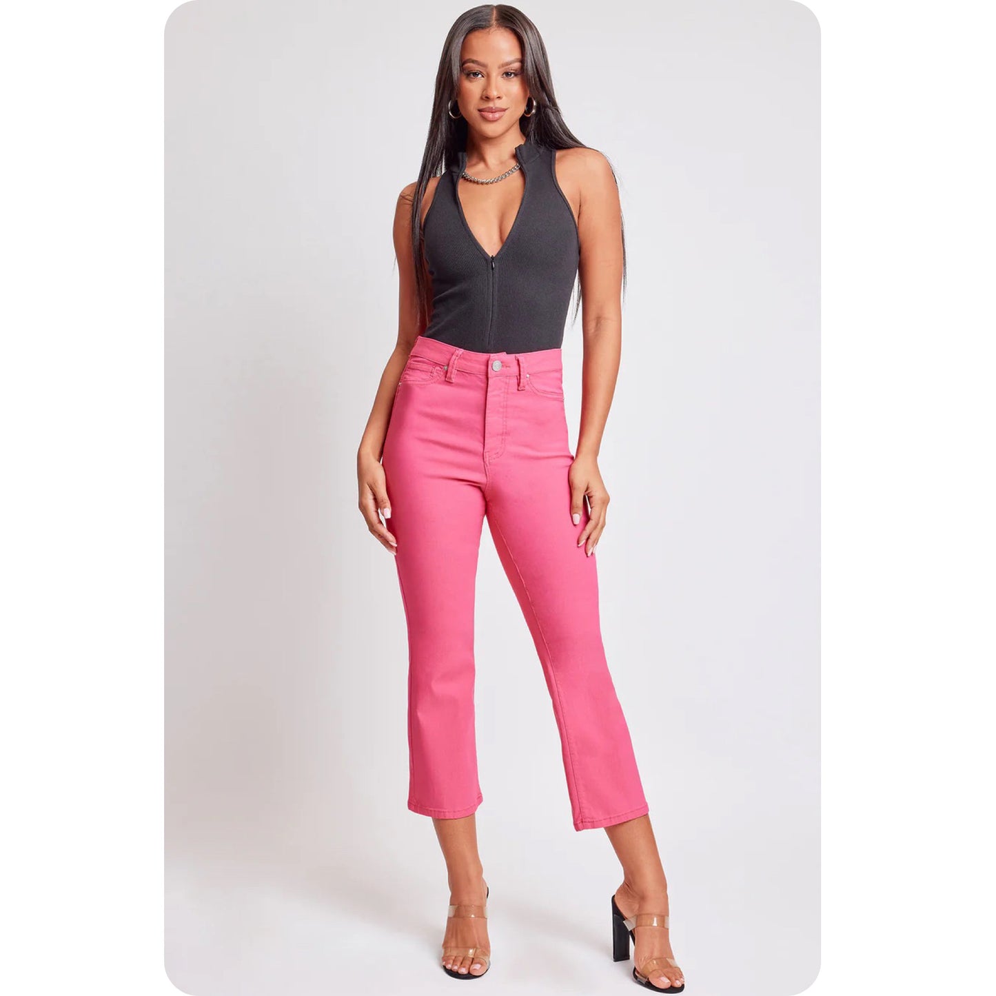 Hello Beautiful~Hyperstretch Flared Hem Capris