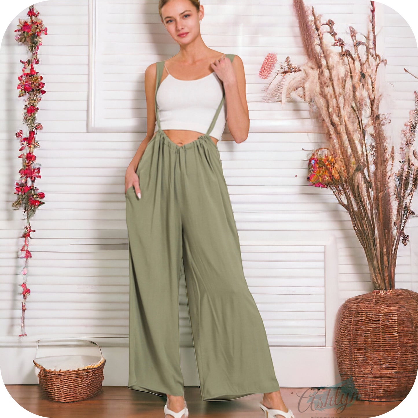 Zenana Tie Back Suspender Jumpsuit-Romper