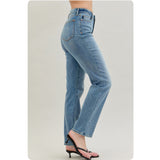 JUDY BLUE High Waist Classic Straight Leg Jeans-Stretchy Comfort