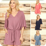 Ashlyn’s Classy and Sassy V Neck Bell Sleeve Romper