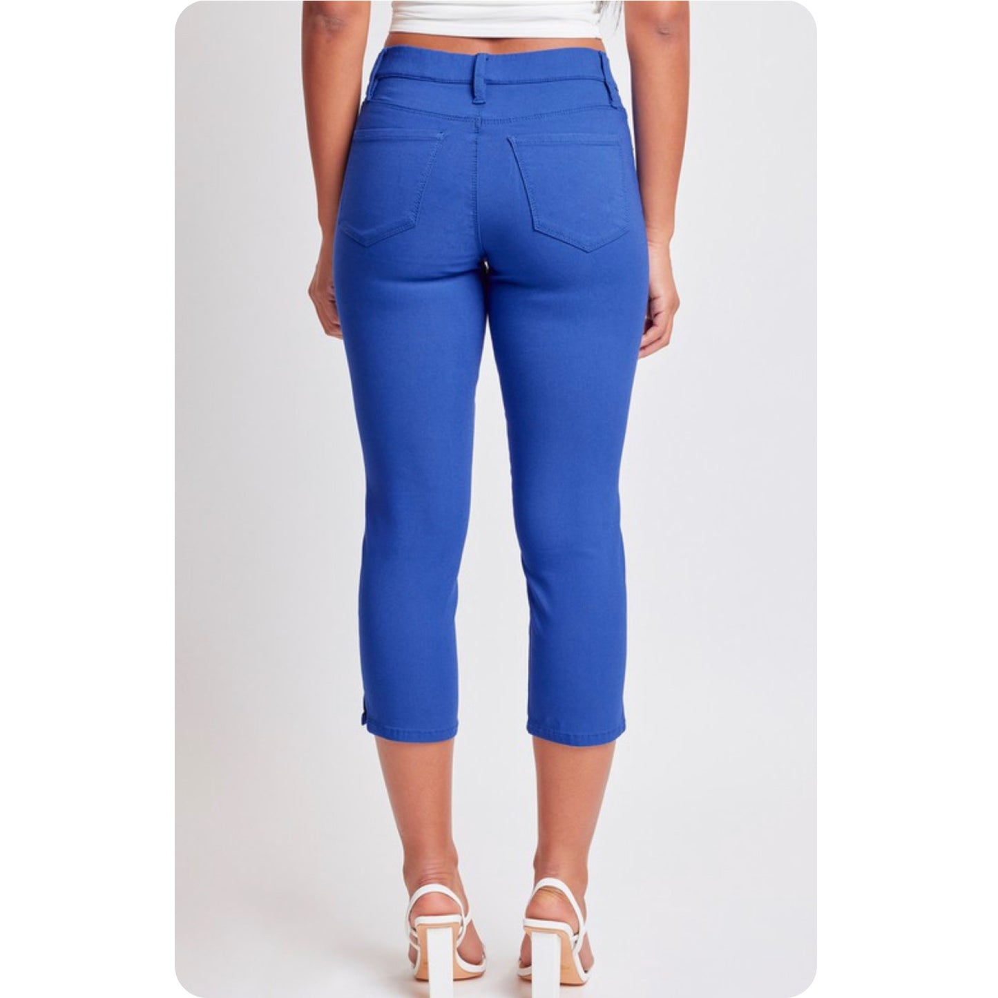Hello Beautiful~Hyperstretch Pop of Color Capris-6 colors