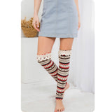 Blast from the Past Lace Trim Aztec Leg Warmers-Boot Toppers