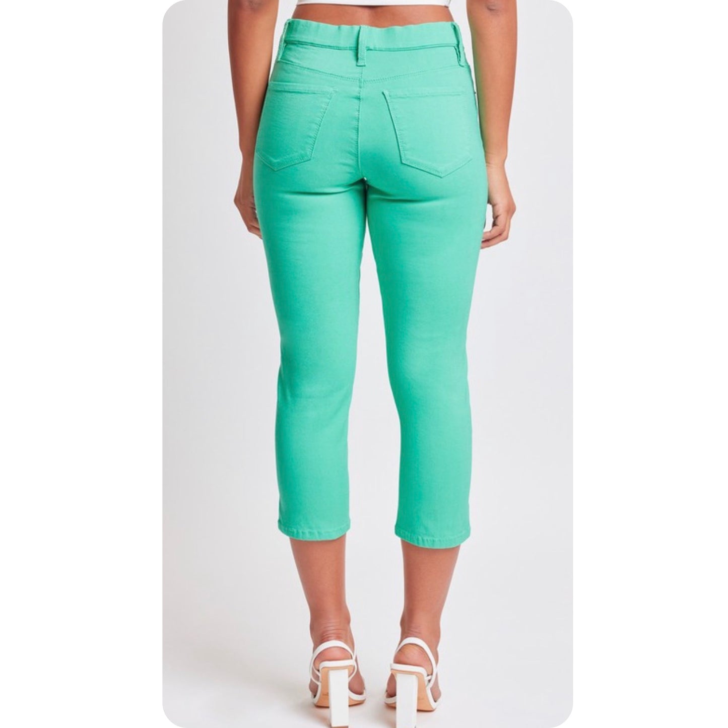 Hello Beautiful~Hyperstretch Pop of Color Capris-6 colors