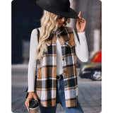 Stepping’ into Style Plaid Flannel Vests-Tops