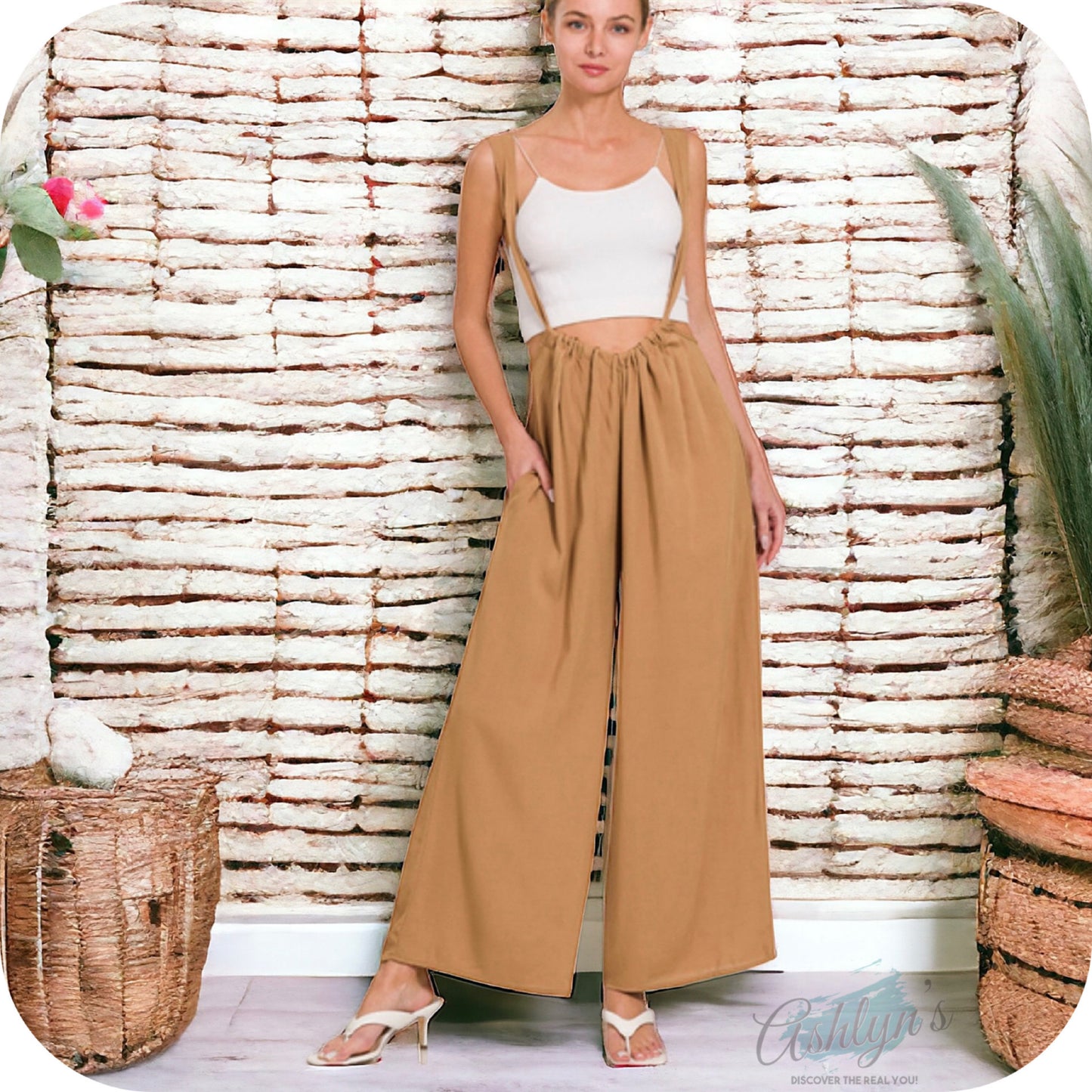 Zenana Tie Back Suspender Jumpsuit-Romper