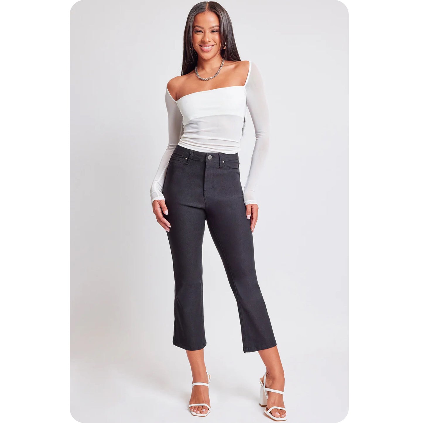 Hello Beautiful~Hyperstretch Flared Hem Capris