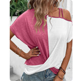 Ashlyn’s Sexy Me Off Shoulder Color Block Front Twist Top-Tunic Top- 3 Choices