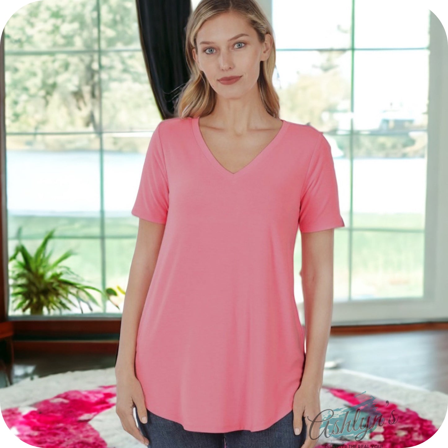 Your New Favorite! Zenana Classic Basics V Neck Tops
