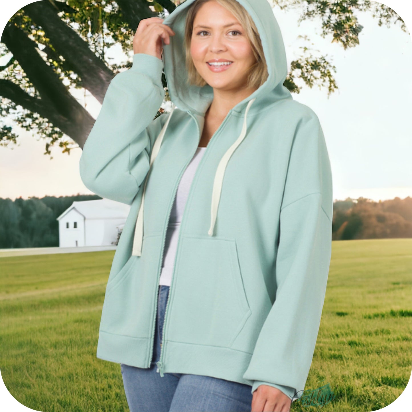 Always More to Love Zenana Zip Up Hoodie-Hooded Sweatshirt-Plus Size Jacket