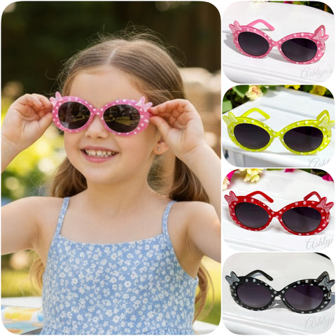Crazy Adorable Polkadot Bow Kids Sunglasses