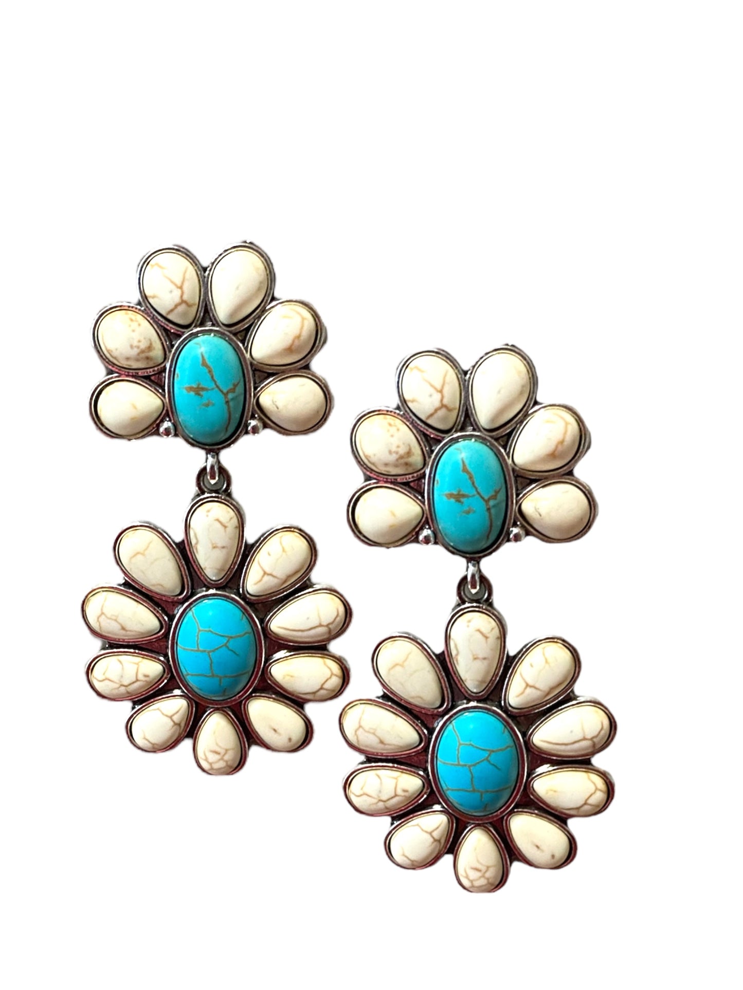 Western Iconic White Turquoise Stone Earrings