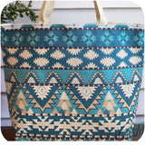 Ashlyn’s Beach Day to Any Day Teal Geo Aztec Tote Bag-Tribal-Purse