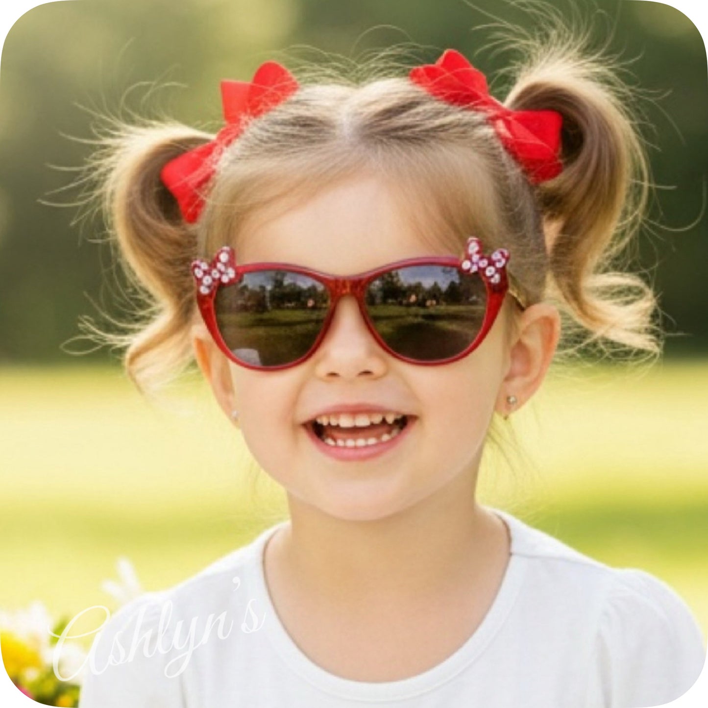 Adorable Polkadot Bow Kids Sunglasses