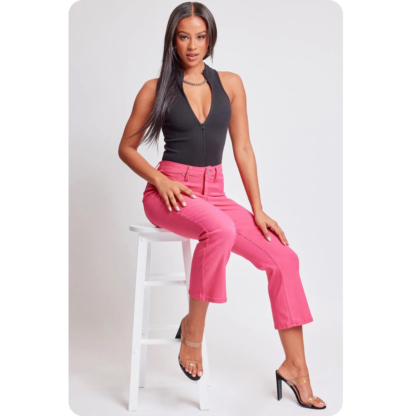 Hello Beautiful~Hyperstretch Flared Hem Capris