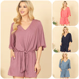 Ashlyn’s Classy and Sassy V Neck Bell Sleeve Romper