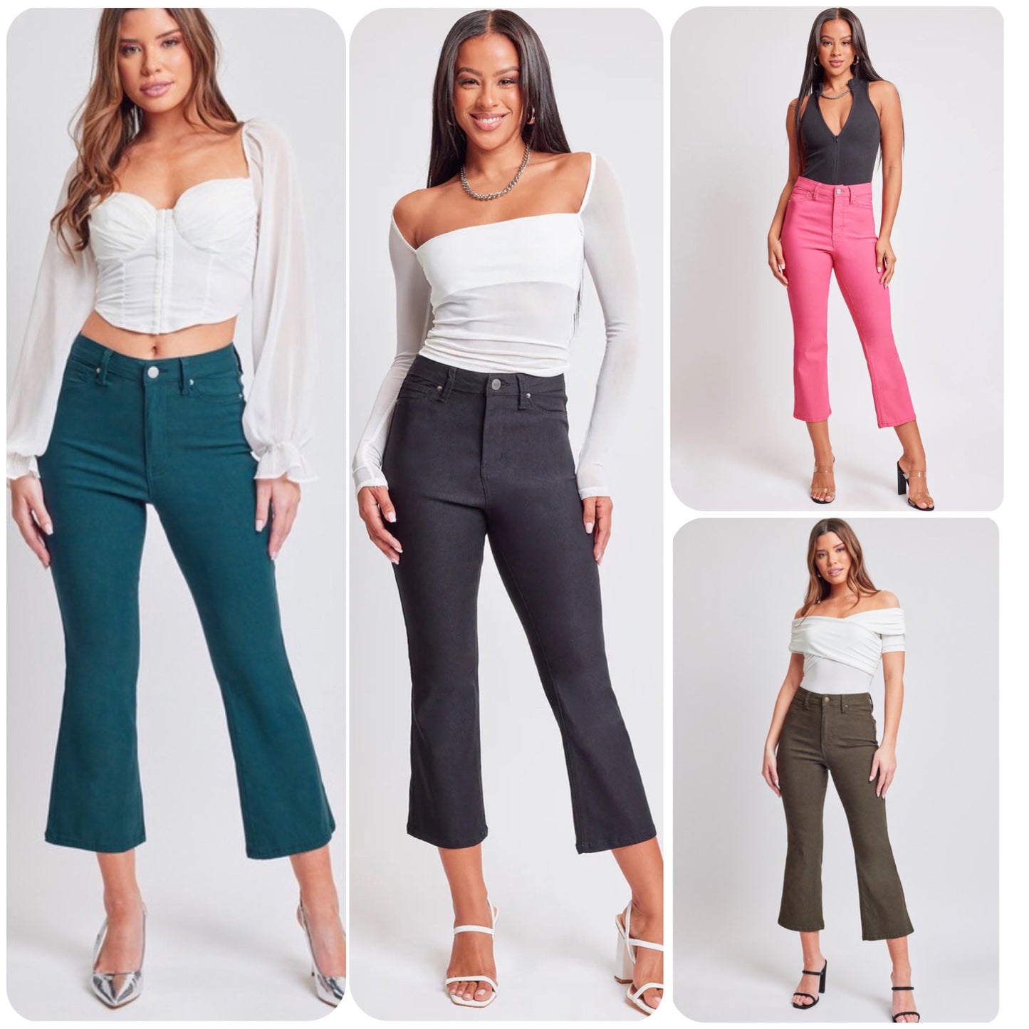 Hello Beautiful~Hyperstretch Flared Hem Capris
