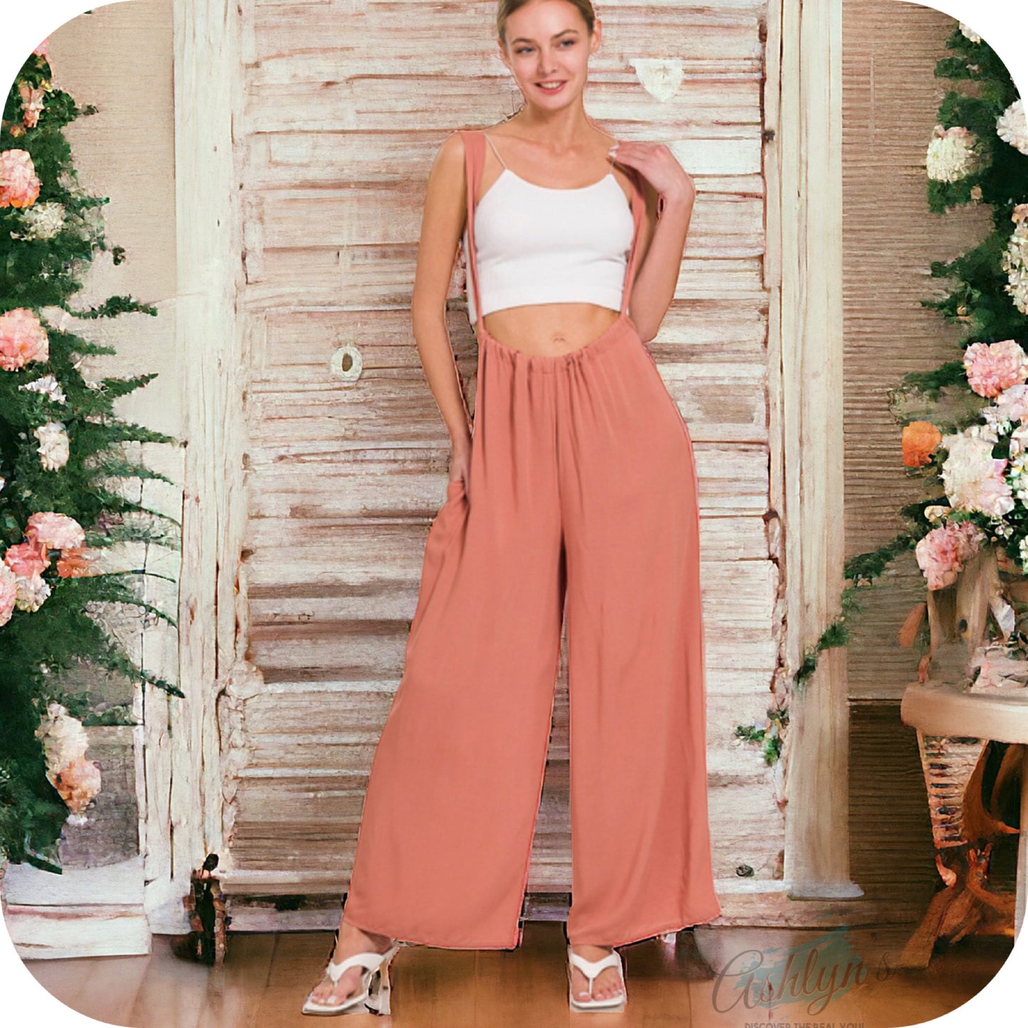 Zenana Tie Back Suspender Jumpsuit-Romper