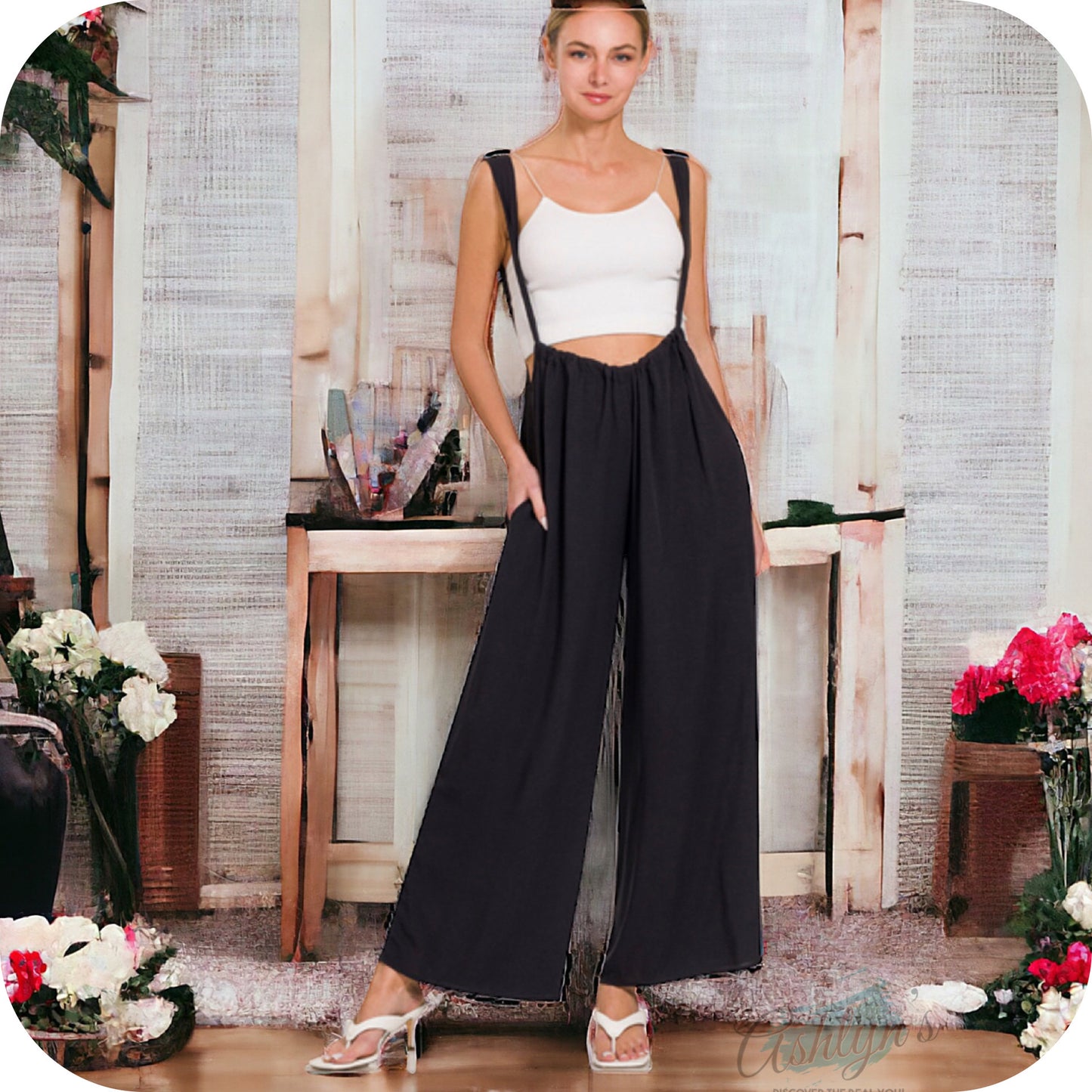 Zenana Tie Back Suspender Jumpsuit-Romper