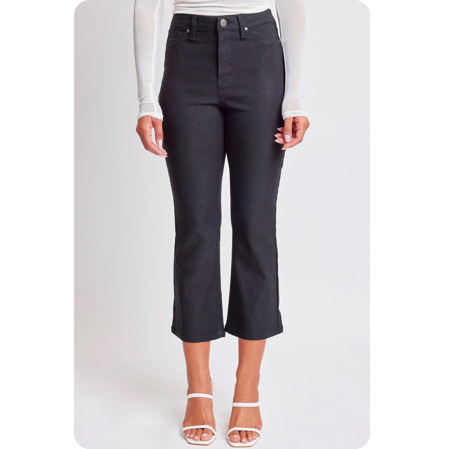 Hello Beautiful~Hyperstretch Flared Hem Capris