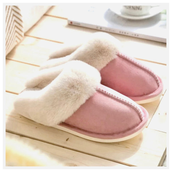 Cozy Susan Micro Suede Pink Plush Slippers