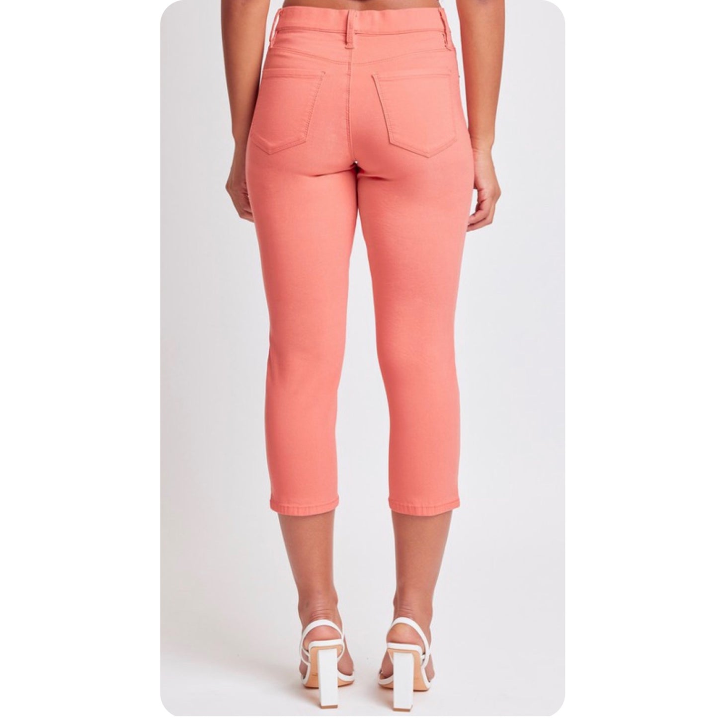 Hello Beautiful~Hyperstretch Pop of Color Capris-6 colors