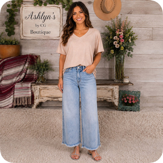JUDY BLUE Hollywood Star Ankle Wide Leg Jeans