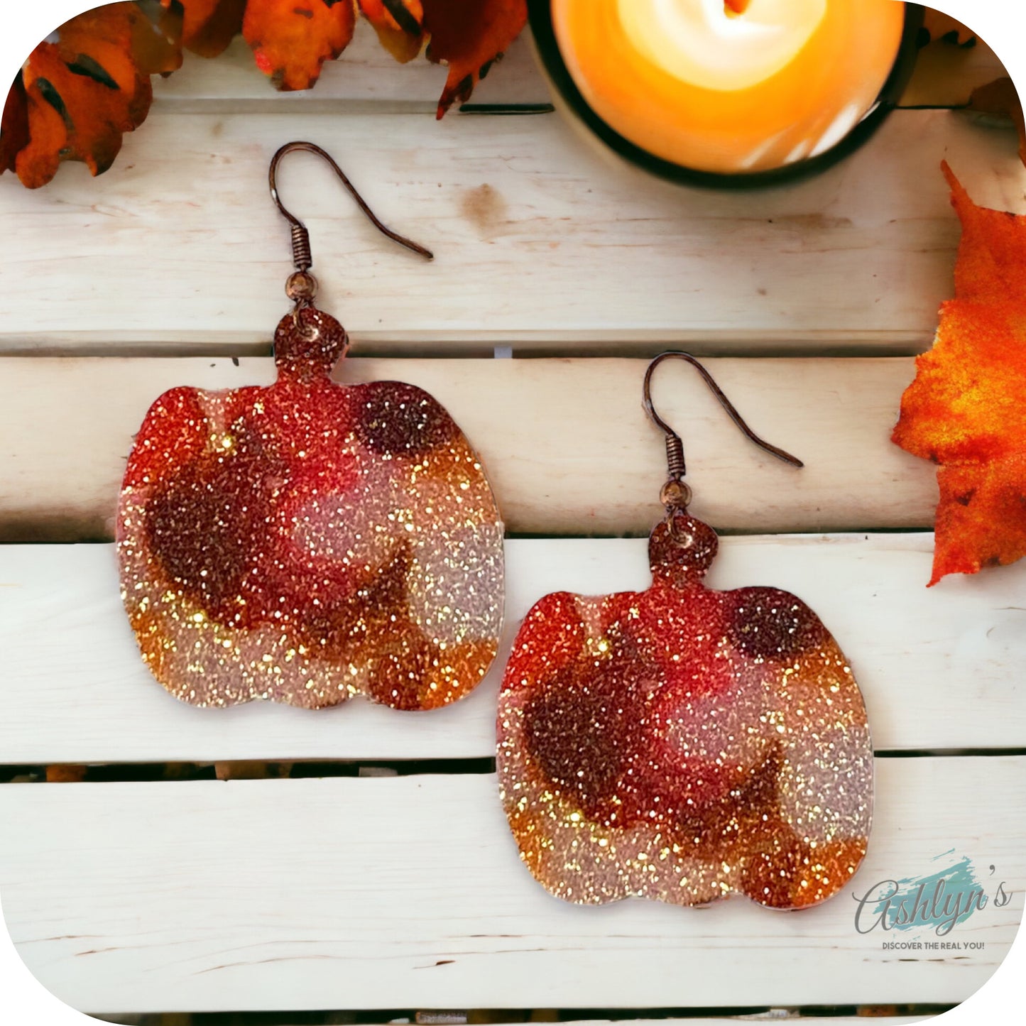 Adorable Pink Burgundy Mix Color Leather Pumpkin Earrings