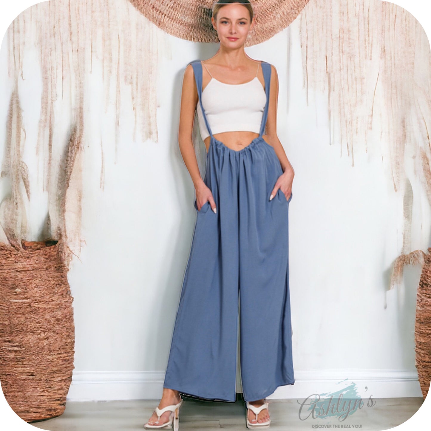 Zenana Tie Back Suspender Jumpsuit-Romper
