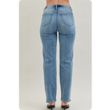 JUDY BLUE High Waist Classic Straight Leg Jeans-Stretchy Comfort